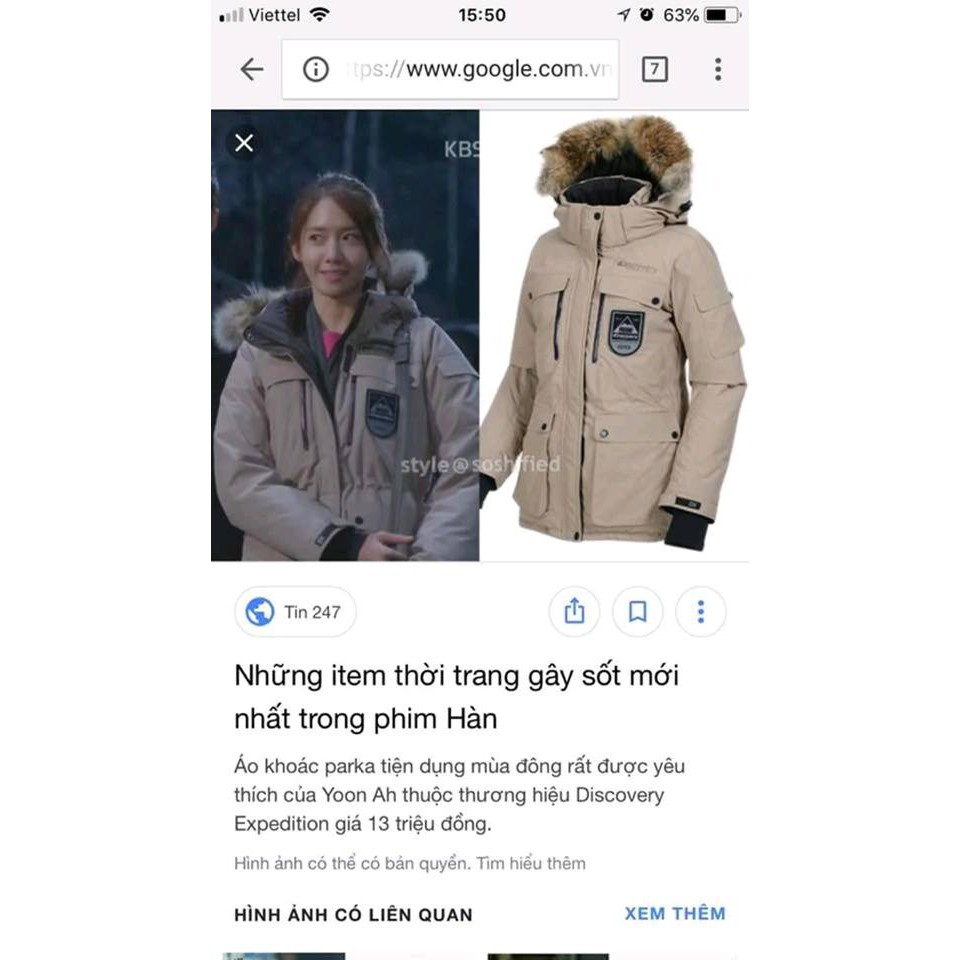Áo ấm lót lông vũ Disc0very xuất Hàn (xuất dư)