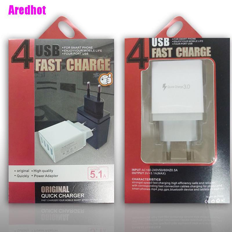 Bộ SạC Nhanh 4 CổNg Us EU UK 5V