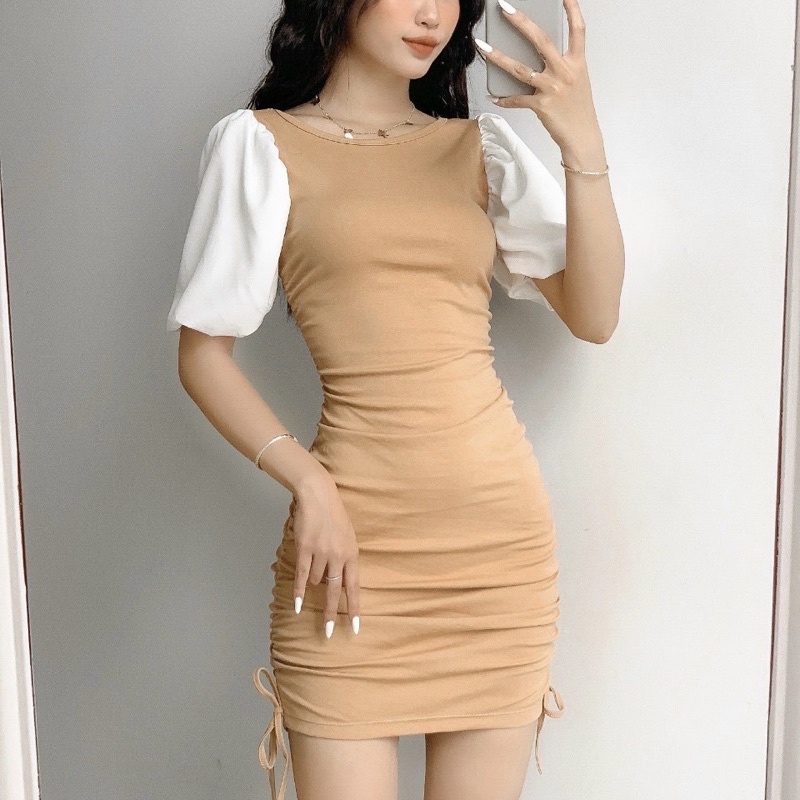 ĐẦM BODY TAY PHỒNG RÚT EO