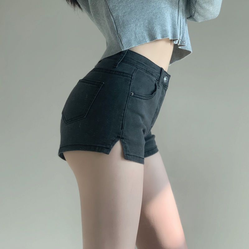 Quần Short Denim Lưng Cao Dáng Chữ A Xẻ Tà Quyến Rũ Hàng Mới Dành Cho Bạn Nữ