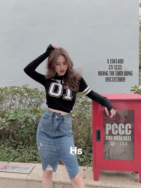 Áo croptop dài tay hàng bao đẹp xấu hoàn tiền