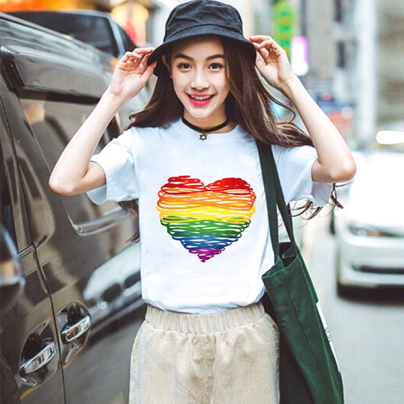 Áo Thun Nữ Tay Ngắn In Trái Tim 7 Màu DLX