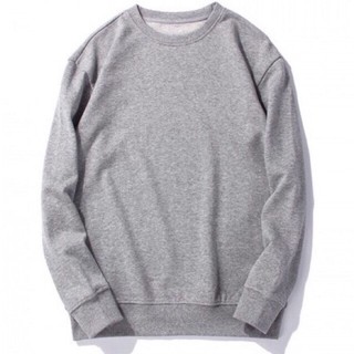 Áo Sweater màu Xám Trơn - Áo Nỉ cổ chui màu Xám trơn