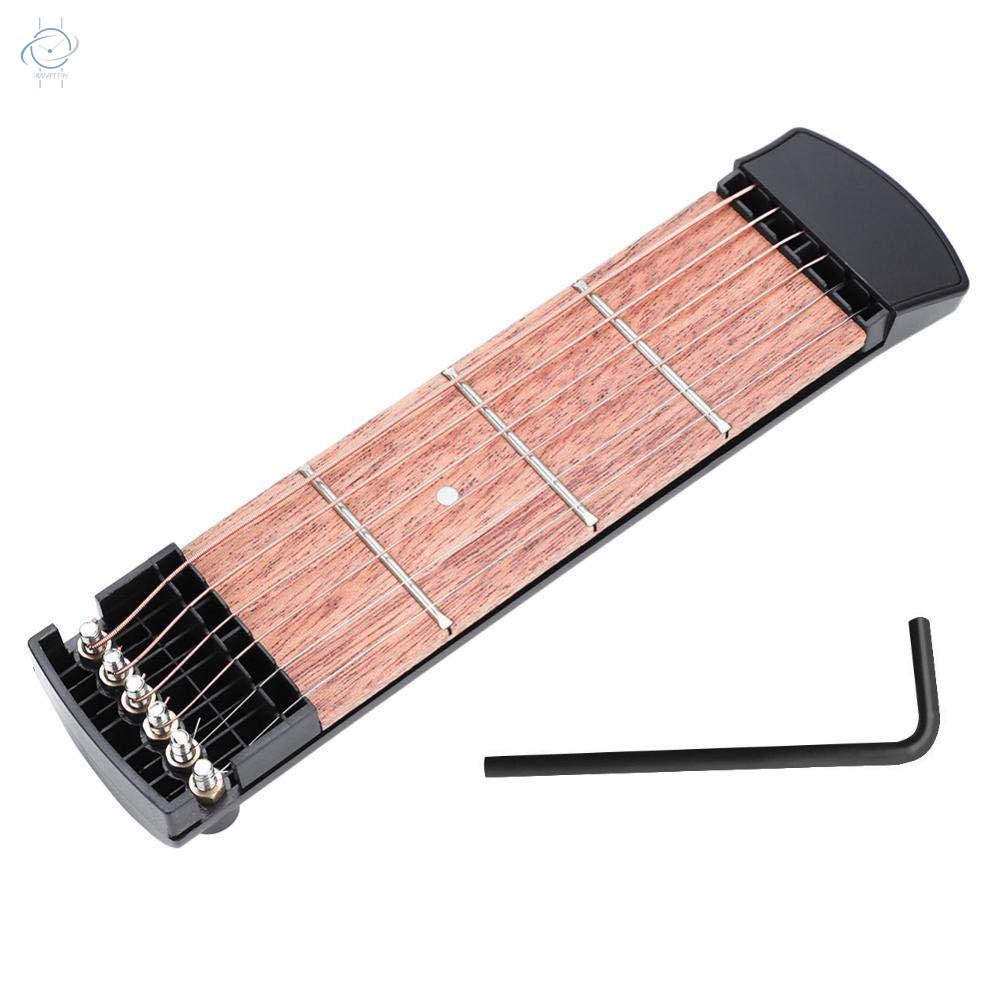 ♫6 String 4 Fret Model Portable Pocket Guitar Neck Chord Trainer Guitar Practice Tool for Trainer Beginner Black