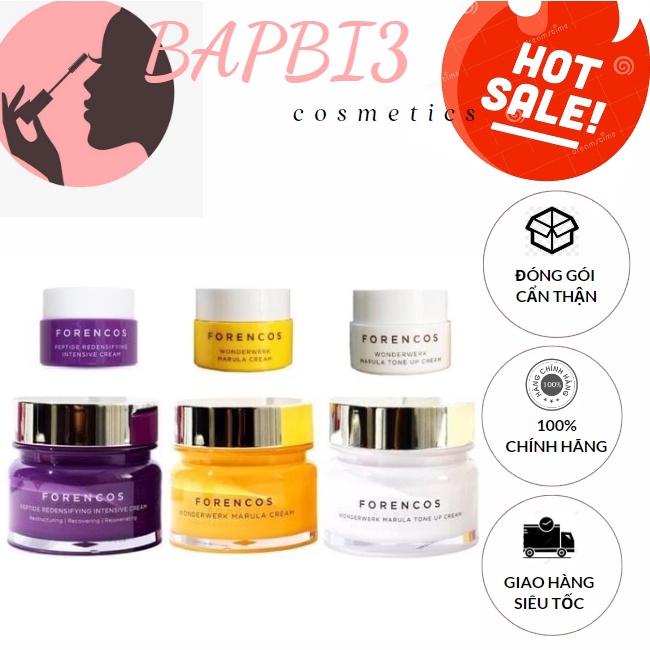 Kem dưỡng trắng da nâng tone Forencos TÍM- VÀNG- TRẮNG loại MINI- 50ML CHÍNH HÃNG
