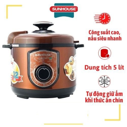 Nồi Áp Suất Điện Chính Hãng SunHouse Tiện Dụng Đa Chức Năng Nấu Công Nghệ Mới An Toàn & Tiết Kiệm Điện