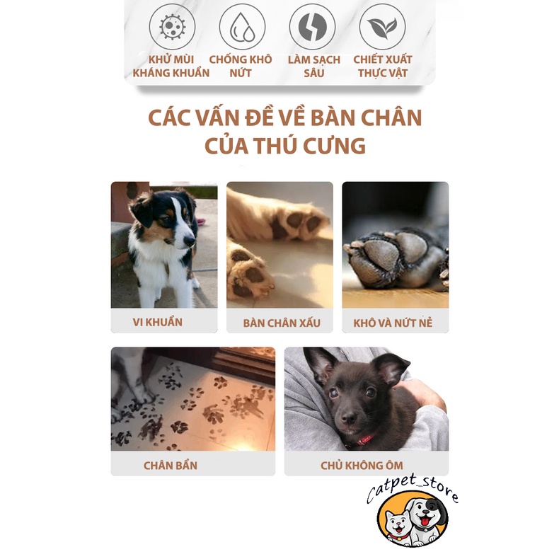 Bọt rửa  chân chó mèo,[Dung tích lớn gấp đôi 300ml] làm sạch,massage ,vệ sinh chân cho thú cưng