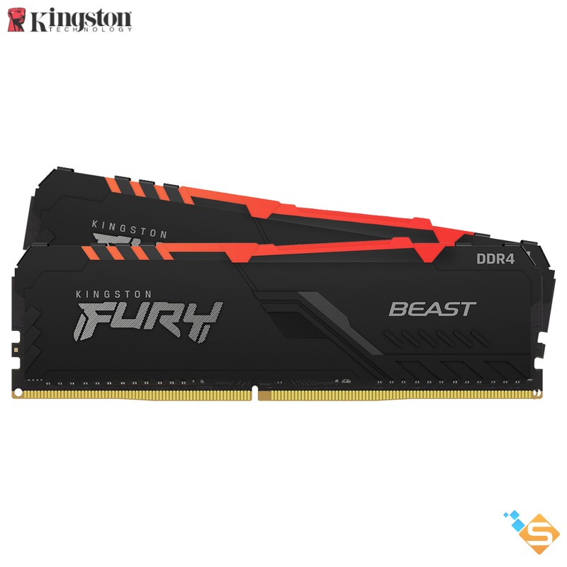 RAM PC Kingston Fury 32GB 16GB 3600MHz DDR4 CL17 DIMM ( Kit of 2 ) Beast RGB KF436C17BBAK2 - Bảo Hành Chính Hãng 3 Năm