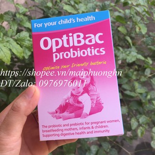 Men Vi Sinh Optibac Hồng Trị Táo Bón Cho Trẻ Sơ Sinh, Bà Bầu 30 gói (Anh)