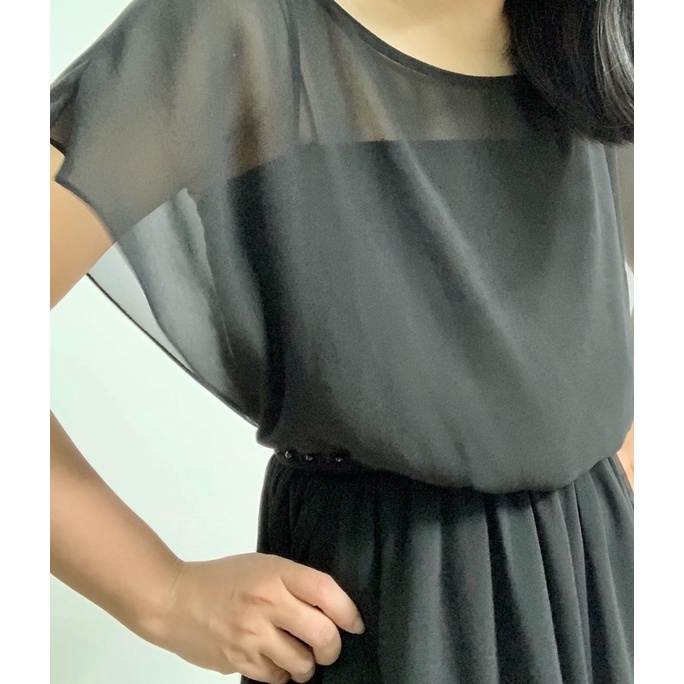 Đầm voan đen Elise size S 2 lớp