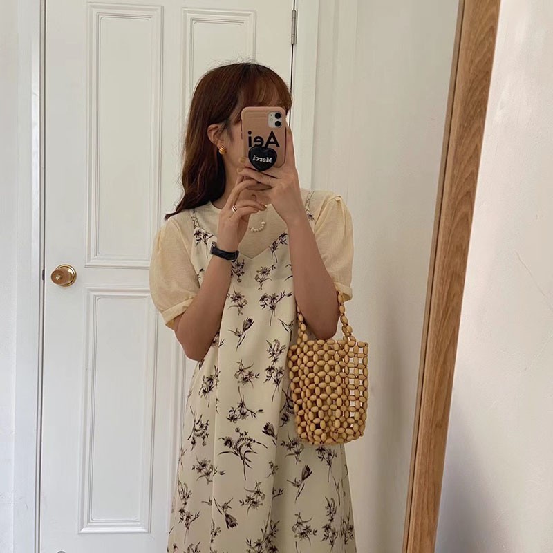 Váy Voan Hoa 2 Dây Hàn Quốc Dáng Dài Chất Voan Tơ Đẹp  M045 (Ảnh thật) | BigBuy360 - bigbuy360.vn