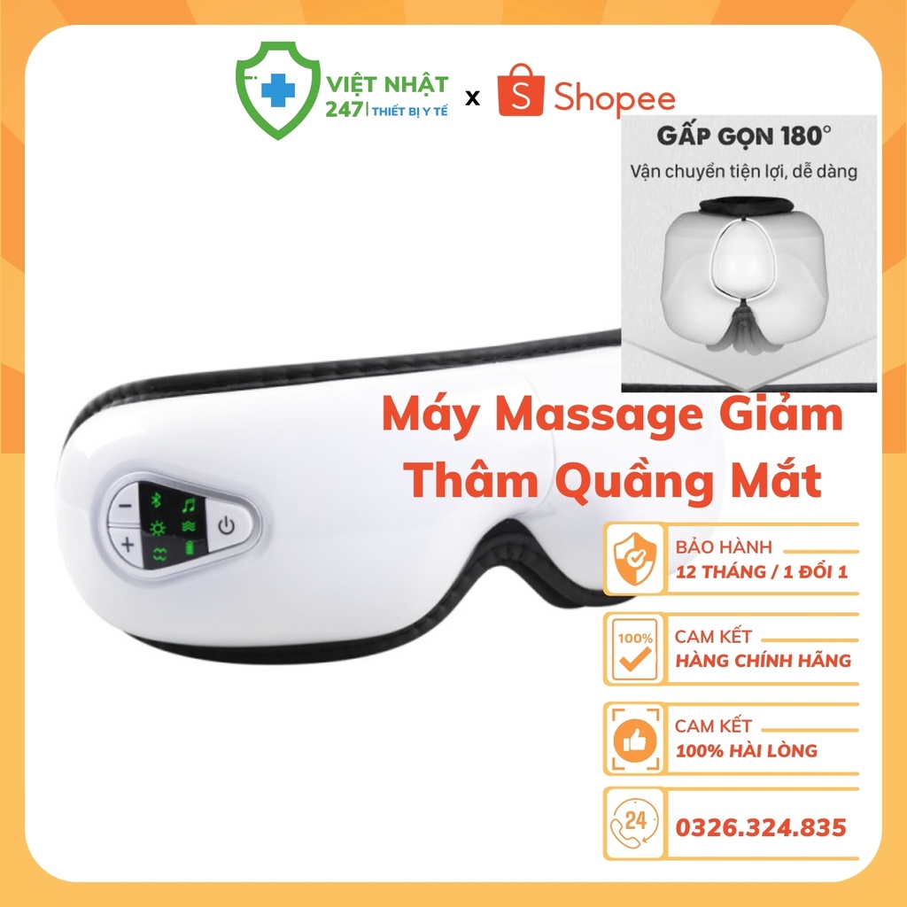 Máy Massage Mắt Thông Minh Kết Nối Bluetooth Phiên Bản Mới Nhất 2021- HỖ TRỢ GIẢM ĐAU NHỨC MỎI MẮT