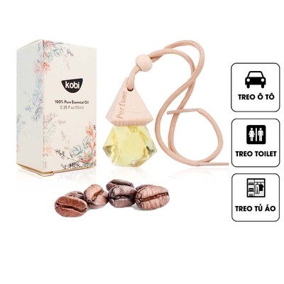 Tinh dầu treo xe Kobi hương Cafe 8ml giúp làm thơm xe, giảm mùi bí khó chịu