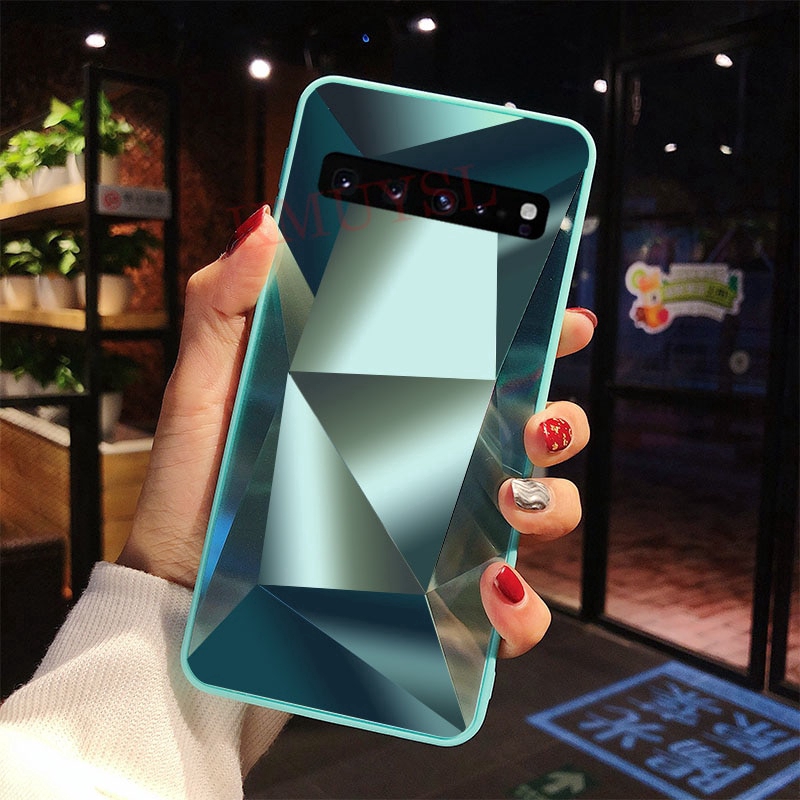 Ốp Điện Thoại Tráng Gương Họa Tiết Kim Cương 3D Sang Trọng Cho Samsung Galaxy S10 Plus S10 Lite S10+