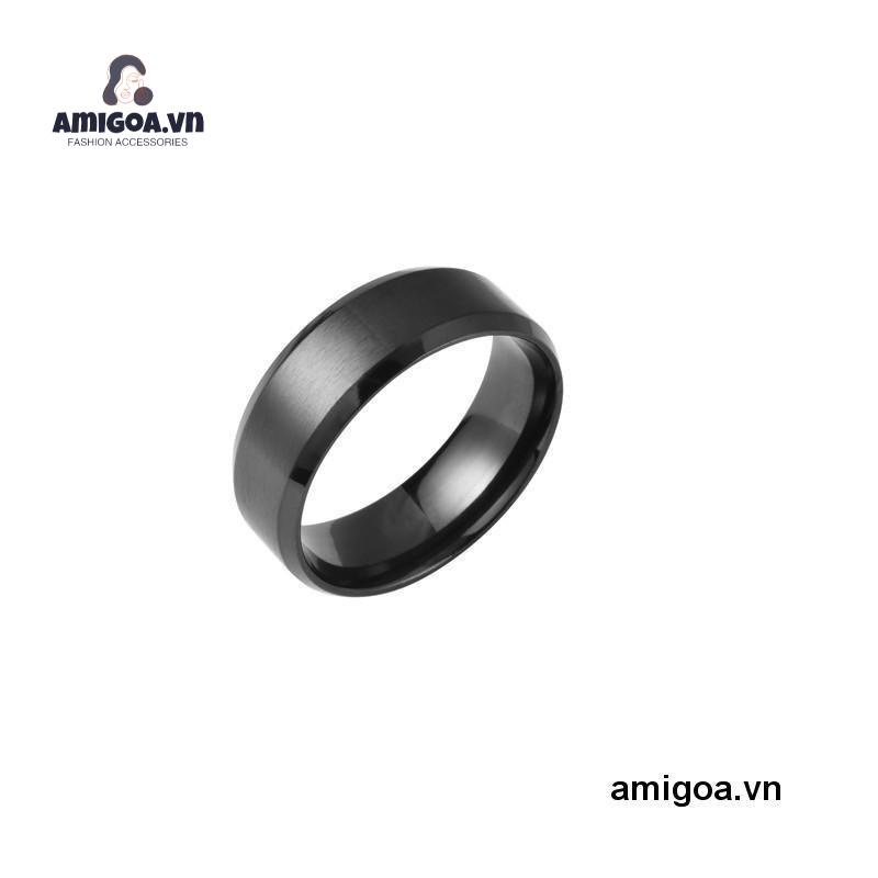 Nhẫn Nam Bằng Thép Không Gỉ 8MM Thiết Kế Đơn Giản