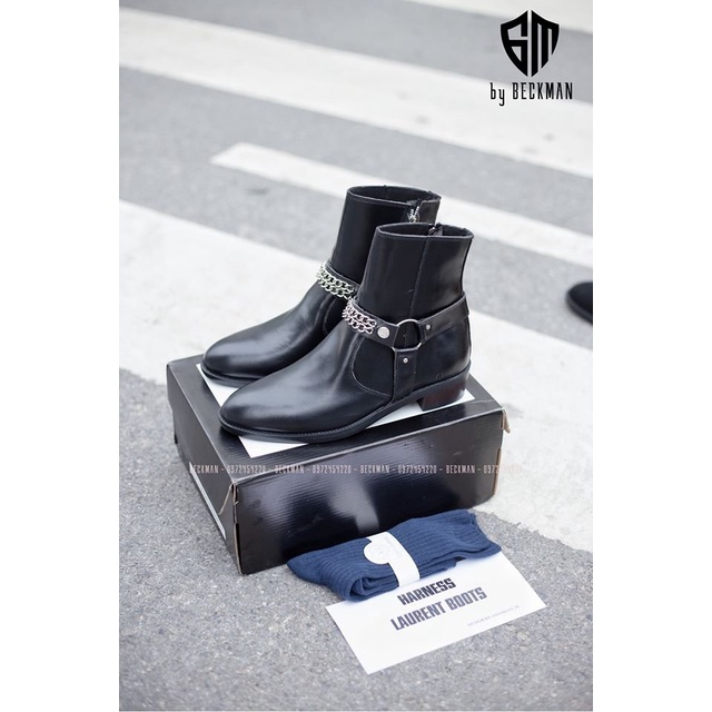 Giày Boots thời trang nam phong cách Harness Boots chất liệu da bò nguyên tấm | BigBuy360 - bigbuy360.vn