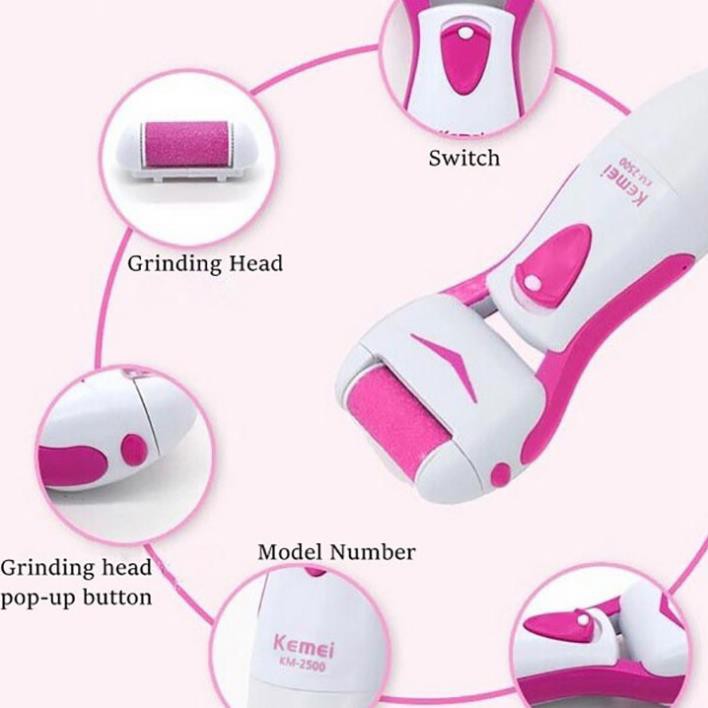 Máy chà gót chân kemei km-2500 dụng cụ nail mài tẩy tế bào chết cắm điện chuyên dụng