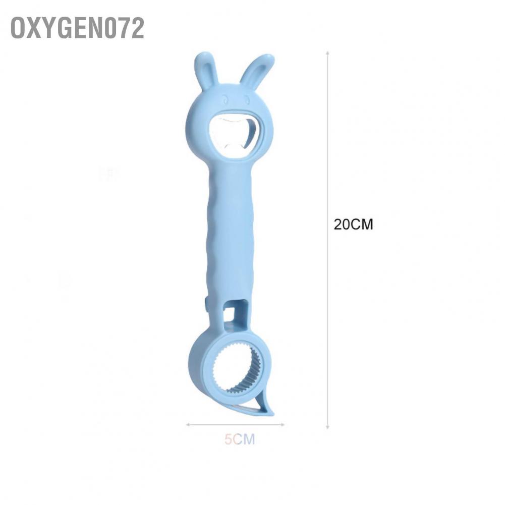 Oxygen072 Bottle Opener Stainless Steel 4 in 1 Prevent Slip Effortless Wine Beverage Lid Opening Tool for Can Jar