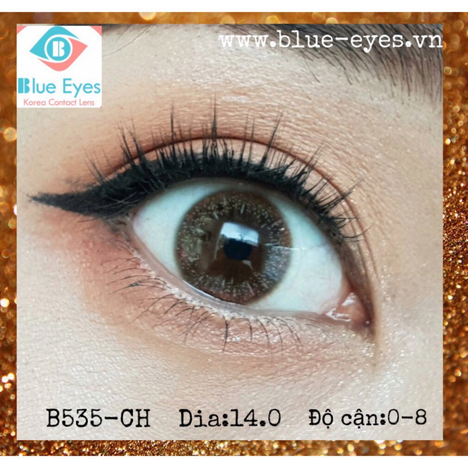 [CAM KẾT CHÍNH HÃNG] Kính áp tròng Hàn Quốc BLUE EYES FLOWER CHOCO - Lens cận thời trang