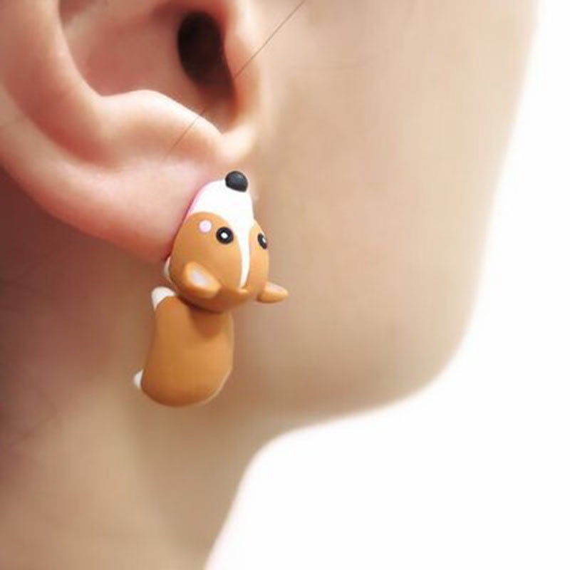Khuyên Tai Hình Động Vật 3d Dễ Thương Đơn Giản Cho Nữ