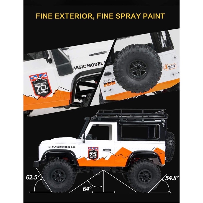 Xe Jeep địa hình điều khiển từ xa MN 99 d90 tỷ lệ 1/12, hai cầu, bánh răng kim loại