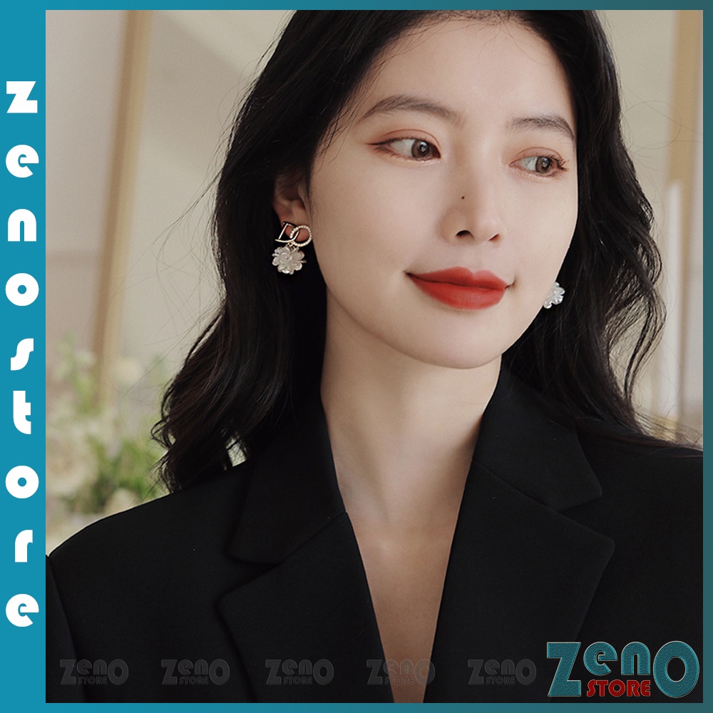 Khuyên tai DO bạc Ý KT06, bông hoa sang trọng