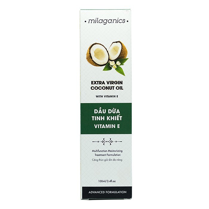 Combo Milaganics: Dầu dừa Viatami E, Mascara dưỡng mi, Lip gloss dưỡng môi