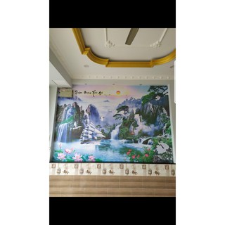 Tranh dán tường 3D Sư tử