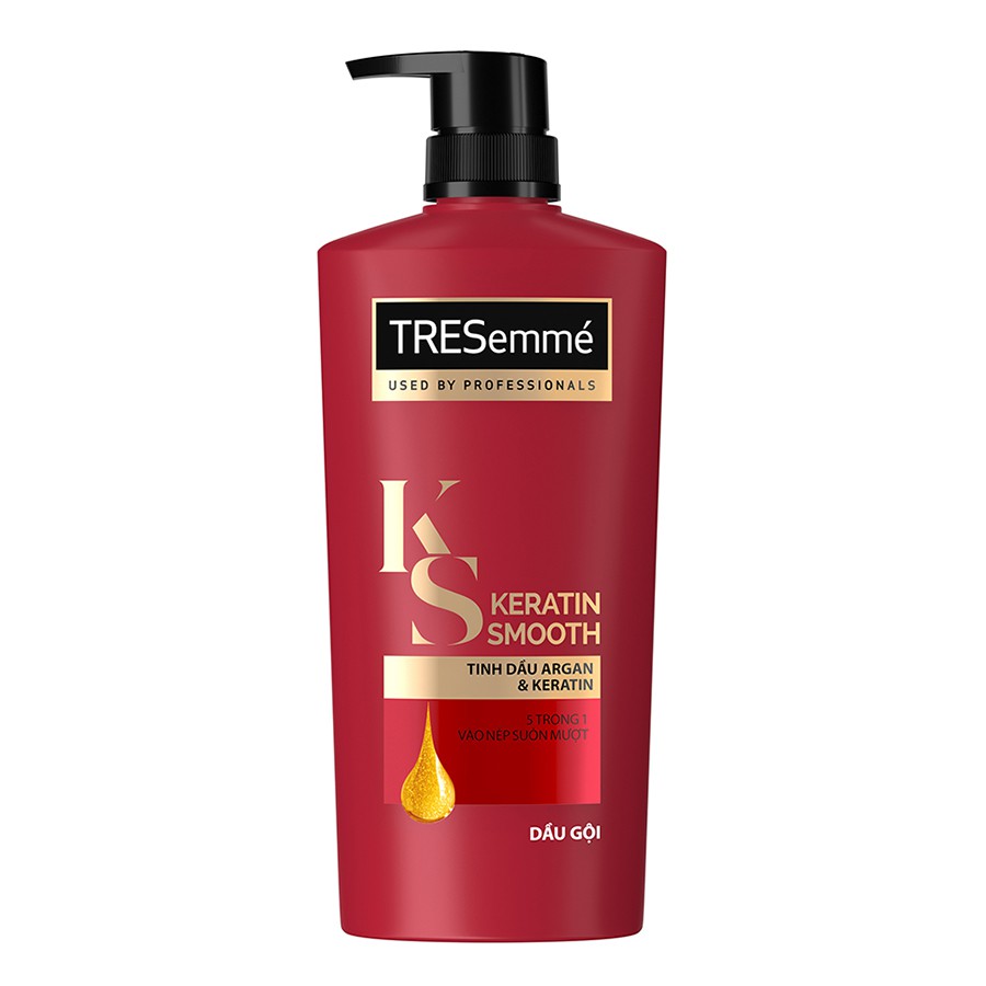 (Tách lẻ) Dầu gội hoặc xả TRESemme Keratin Smooth Tinh dầu Argan và Keratin vào nếp suôn mượt