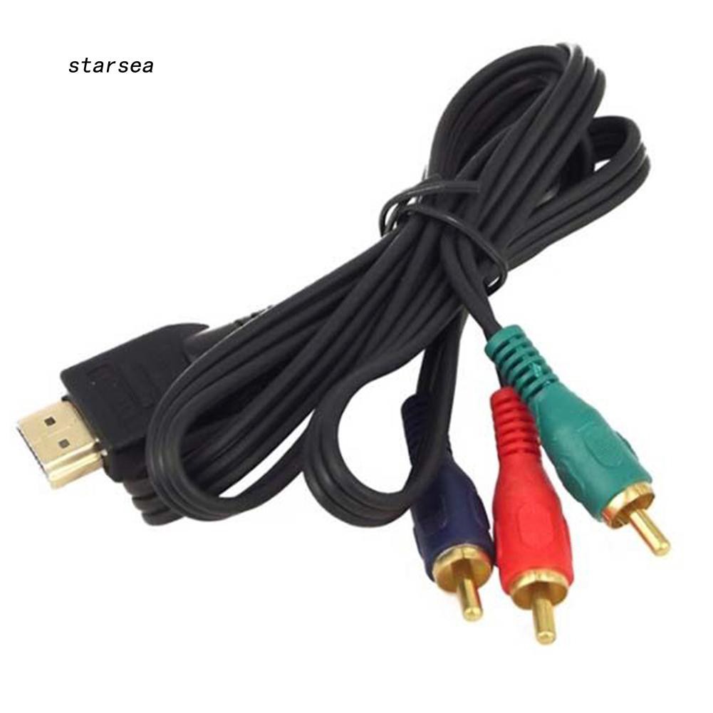 1 meter HDMI revolution to 3RCA adapter cable  HD to component cable for TV set-top box