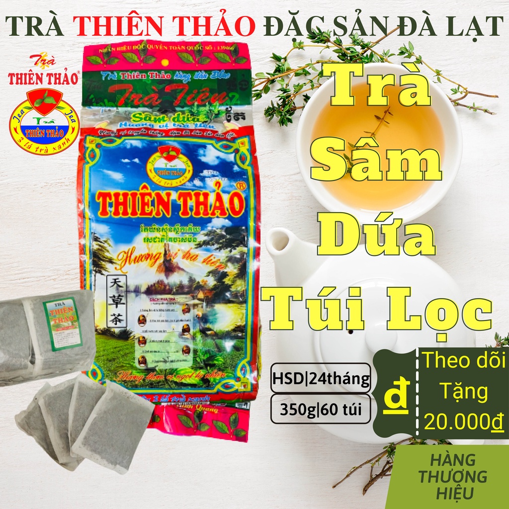 Trà túi lọc sâm dứa Thiên Thảo hương vị trà tiên 350g/60túi lọc đặc sản Đà Lạt_HÀNG CÔNG TY