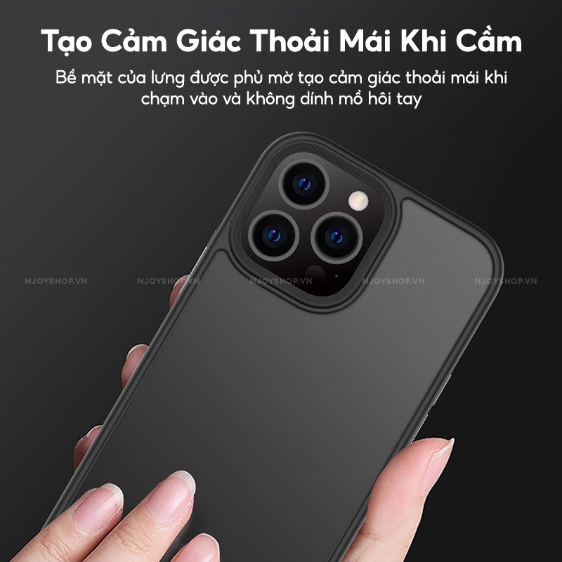 Ốp Lưng Nhám Chống Vân Tay HARMONY Nút Bấm Kim Loại Bảo Vệ Camera Cho iPhone 13 Pro Max 12 Pro max 11 Pro Max Xsmax 7 8