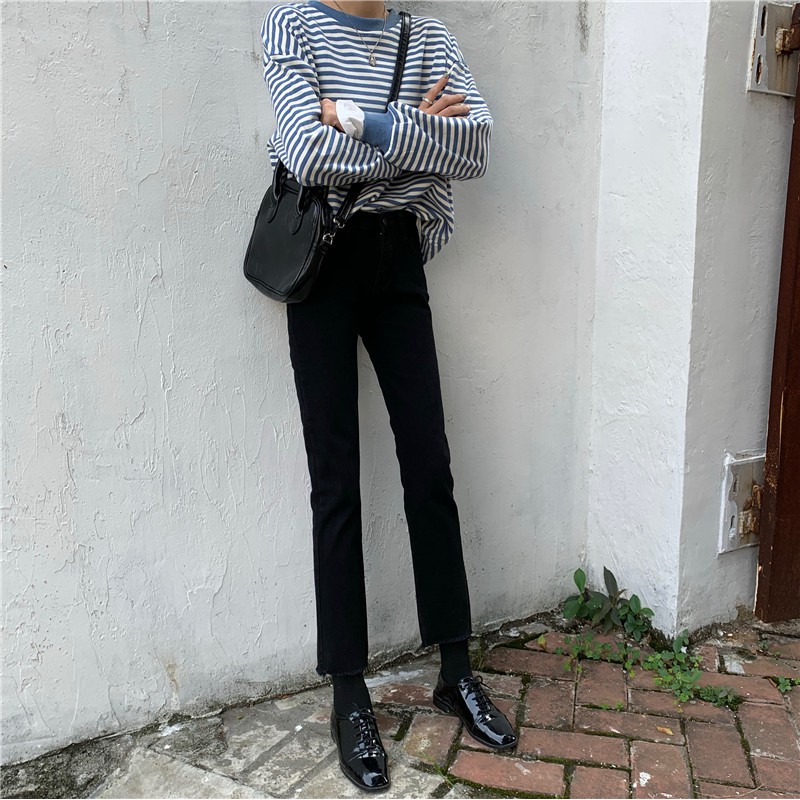  Xiaozhainv Quần jeans thời trang nữ ống rộng lưng cao phong cách Hàn Quốc | BigBuy360 - bigbuy360.vn