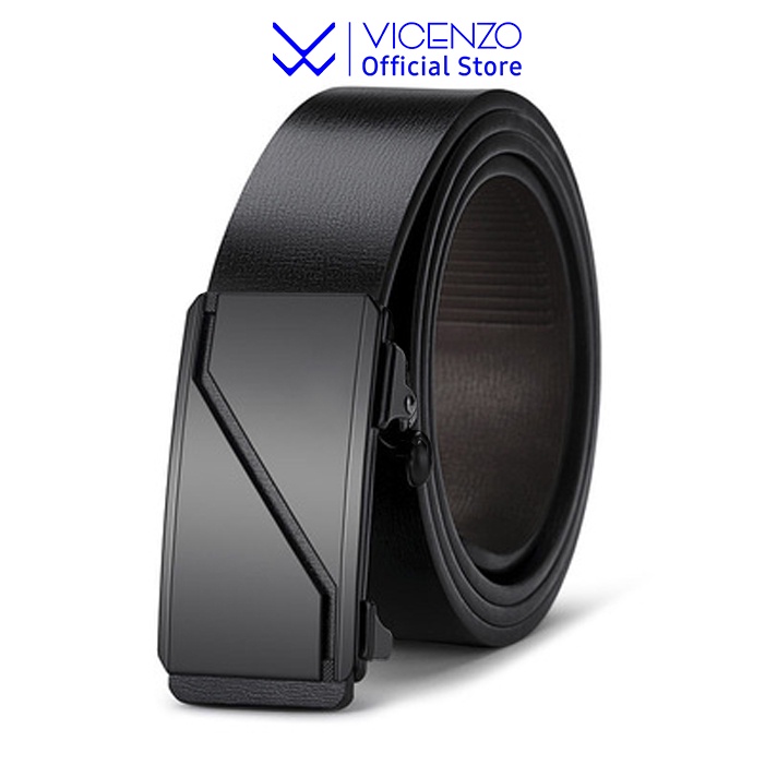 Thắt Lưng Nam Cao Cấp Da Mềm VICENZO Dây Luồn Trong Khóa Tự Động Hợp Kim Chống Rỉ, Dây Thắt Lưng Nam Cam Kết Lỗi 1 Đổi 1