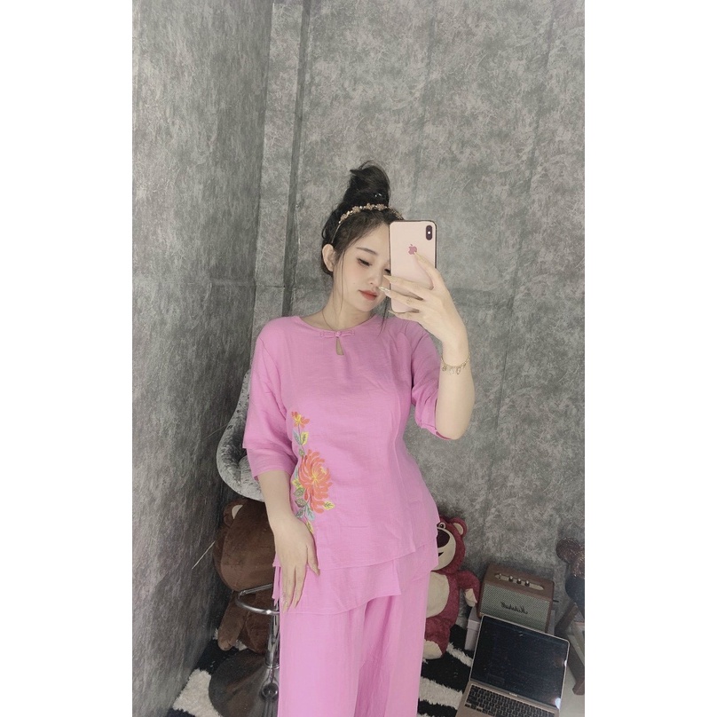 Đồ Lam Đi Chùa # Bộ Lụa 2 lớp# Quần Áo Nữ Cao Cấp