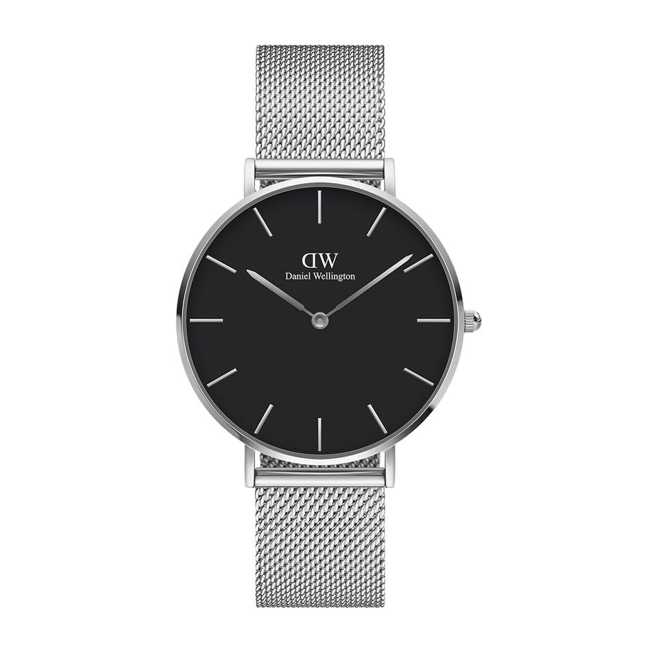 Đồng hồ kim nam nữ Daniel Wellington Classic Petite Dây Mesh 36 mm & 28mm- Bạc mặt đen - FULL BOX HÃNG | BigBuy360 - bigbuy360.vn