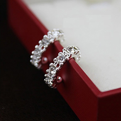 Bông tai dạng kẹp đính đá sang trọng cho nữ