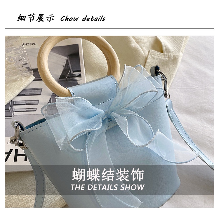 Túi Đeo JASMIN NOIR Chéo Chất Liệu Da PU Đính Nơ Xinh Xắn Cho Nữ