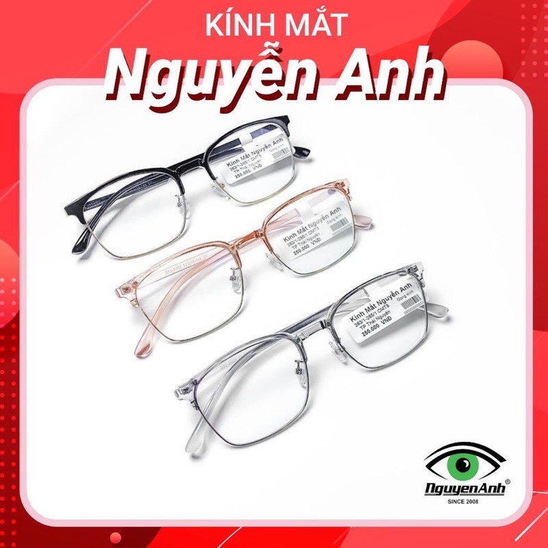 gọng kính cận nam nữ vuông nhựa dẻo Hàn Quốc phối kim loại siêu bền cho mặt tròn, trái xoan 2723