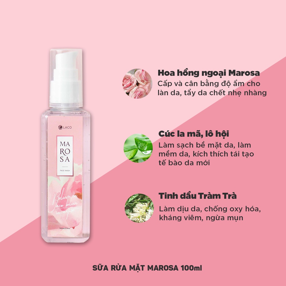 Sữa rửa mặt cao cấp - LACO MAROSA 100ml - Sữa rửa mặt dưỡng trắng da làm sạch bụi bẩn, bã nhờn | BigBuy360 - bigbuy360.vn