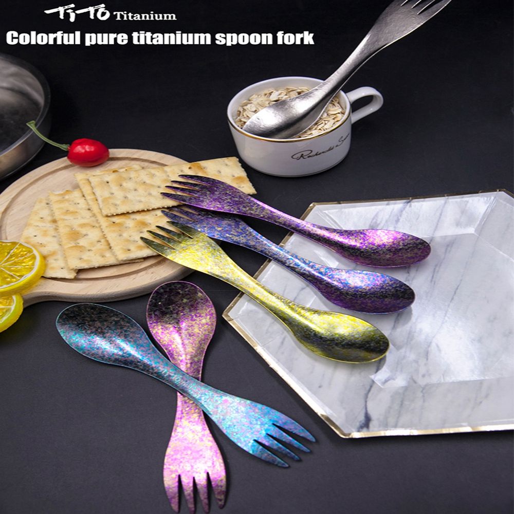 Muỗng Nĩa 9 Kiểu Bằng Titan Chất Lượng Cao Gọn Nhẹ Chất Lượng Cao Cho Hoạt Động Ngoài Trời