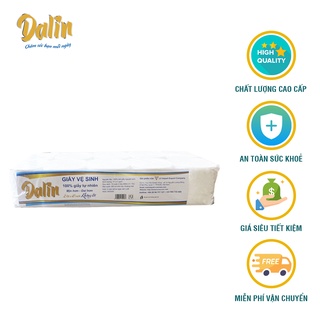 Giấy vệ sinh, giấy ăn không lõi nguyên sinh cao cấp DALIN Lốc 10 cuộn