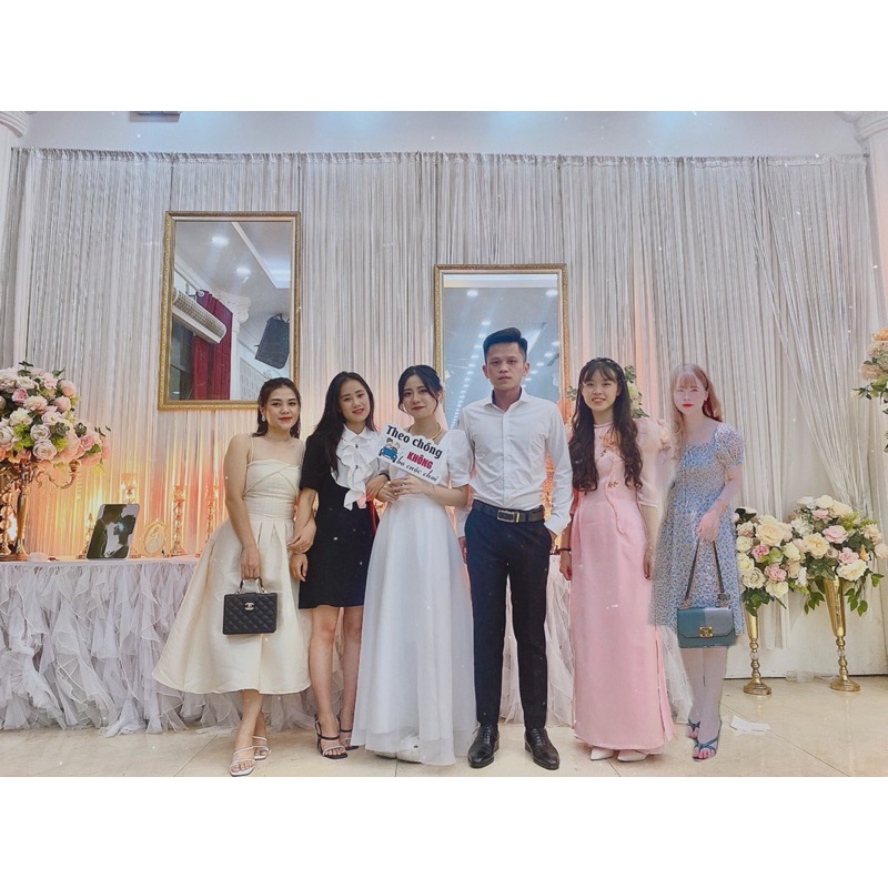VÁY PHỐI CỔ BÈO CÚC NGỌC ĐEN
