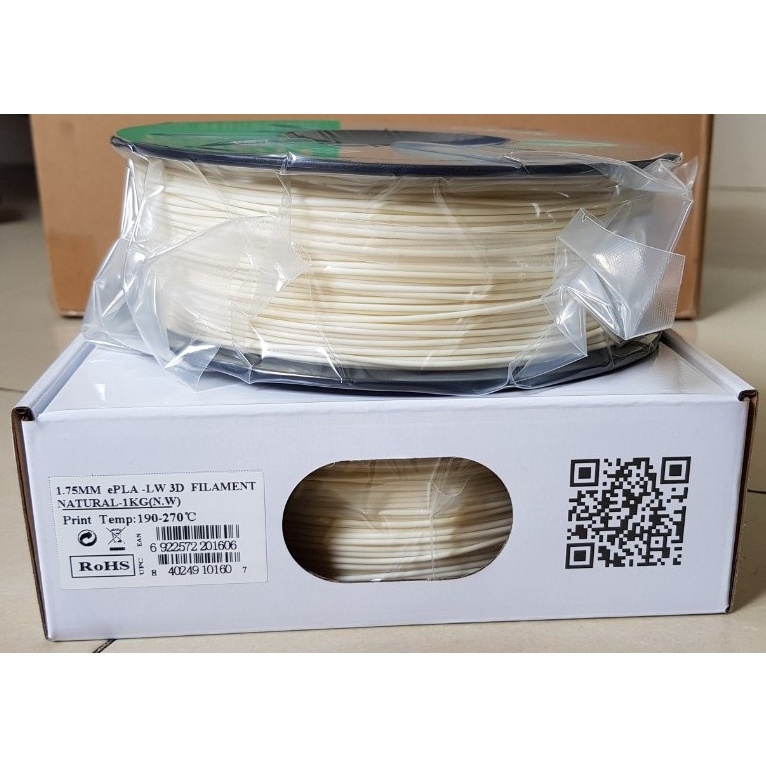 Nhựa in 3d trọng lượng nhẹ ESUN ePLA-LW màu Natural 1kg/Cuộn