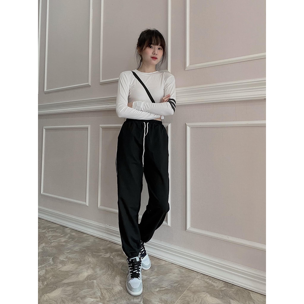 Quần Thể Thao Jogger + Áo Thun Tay Dài BT Fashion - Hình thật, Video QD01