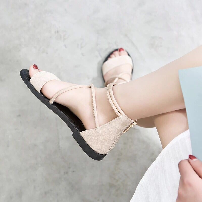 Giày Sandal Nữ Đế Bệt Phong Cách Hàn Quốc Thời Trang Đi Biển