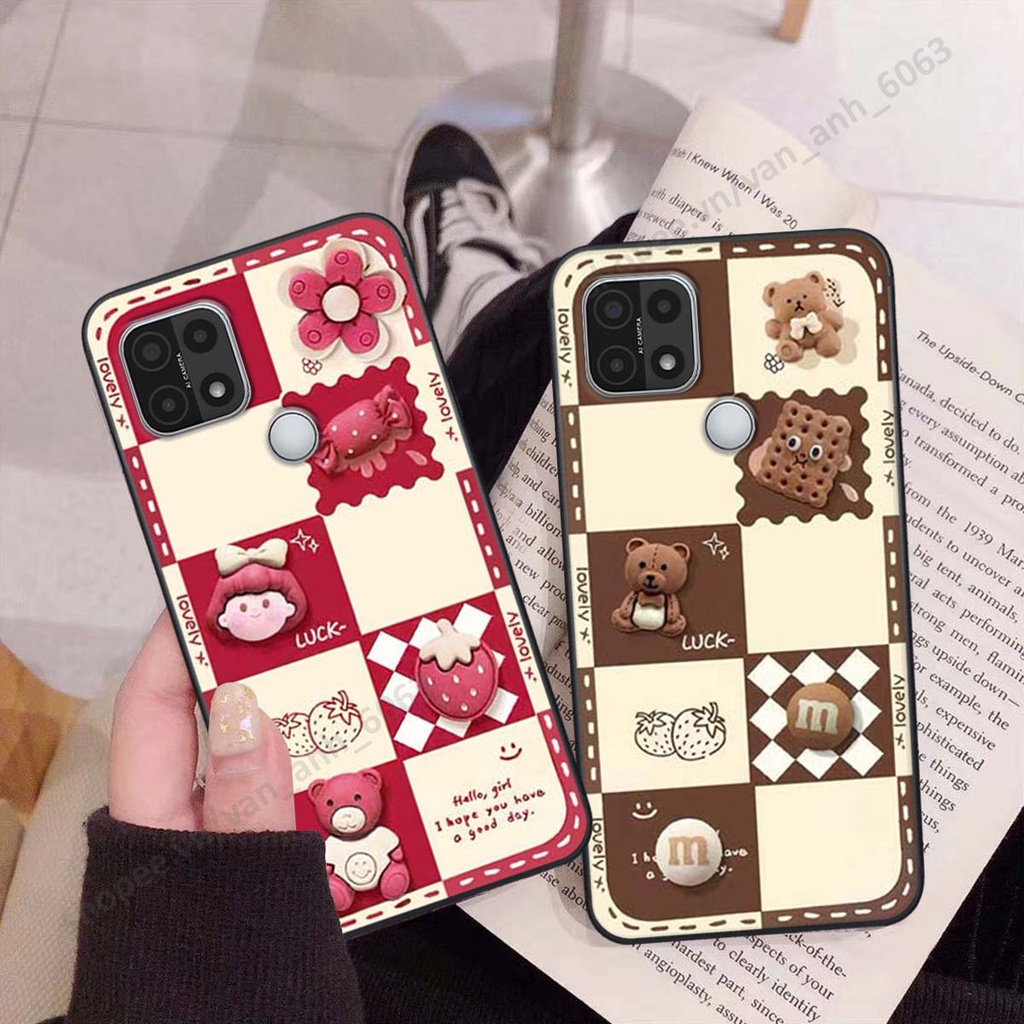 Ốp lưng Oppo A15 / A15s hình gấu, kẹo dễ thương cute