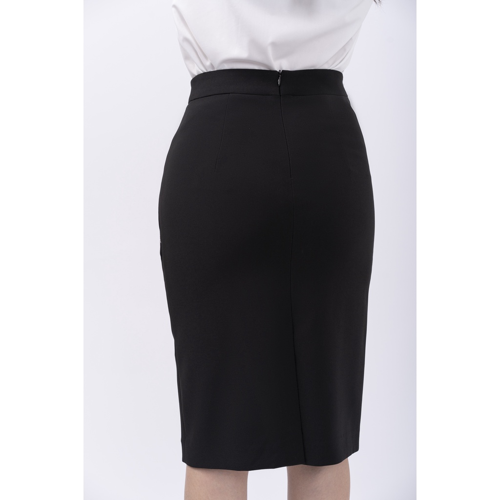 Chân váy dáng ôm đường can 2 bên thân trước trần chỉ sáng màu FIONA F252181