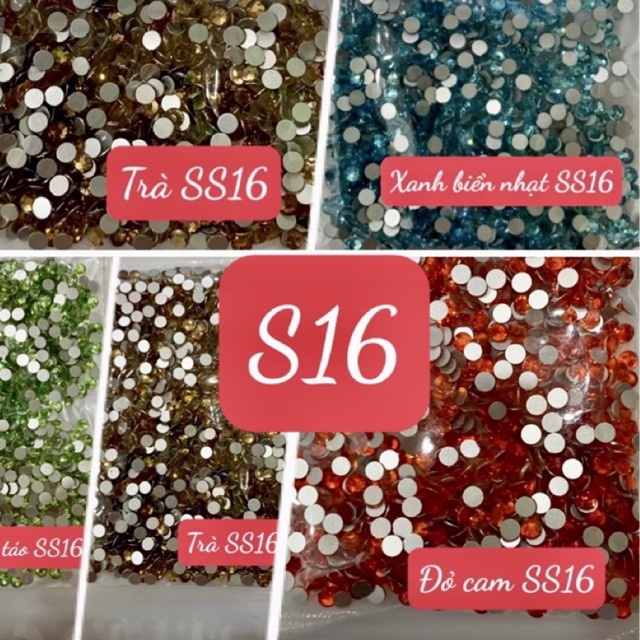 Đá nail SS16 làm hoa bột nail, phụ kiện trang trí giày dép điện thoại váy áo thủ công