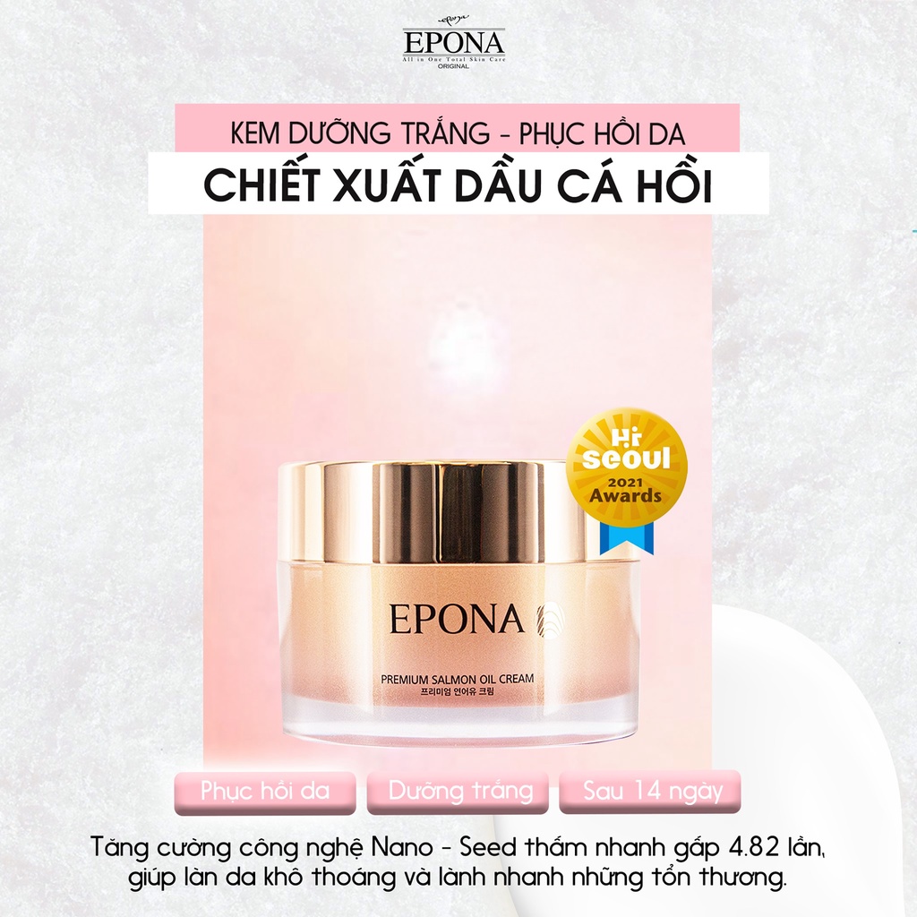 Kem Dưỡng Trắng - Phục Hồi Da Hư Tổn Epona Premium Salmon Cream 50ml